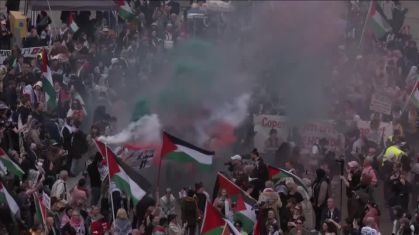 Milhares de pessoas se reúnem em protesto pró-Palestina antes da segunda semifinal da Eurovisão