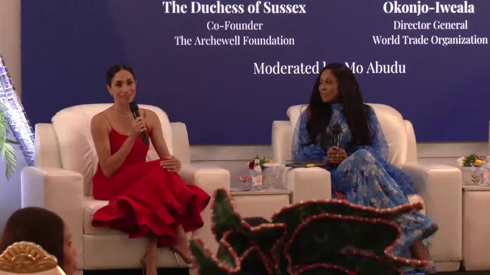 Meghan hosts a women's leadership event during Nigeria visit