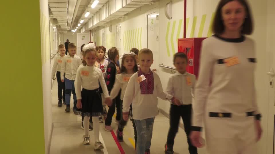 Ukraine's children go underground at the country's first fully subterranean school