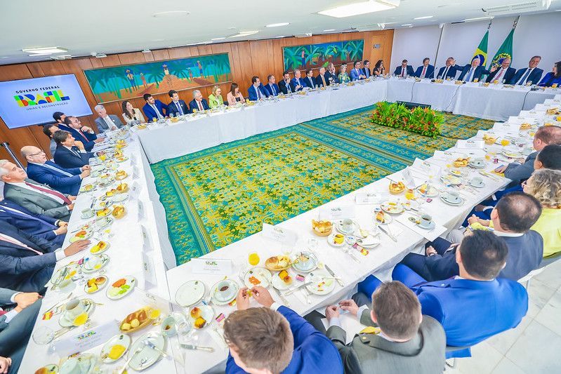Presidente da República, Luiz Inácio Lula da Silva durante, Reunião com os membros do Conselho Político da Coalizão