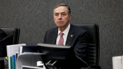 Luís Roberto Barroso no plenário do Conselho Nacional de Justiça (CNJ), do qual é presidente, em Brasília, 21 de maio de 2024