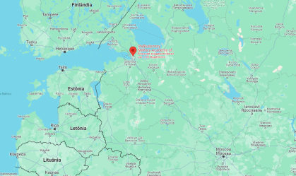 Ponto destaca local da Academia Militar Budyonny, do Corpo de Sinalização do Exército da Rússia, em São Petersburgo