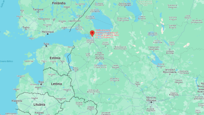 Ponto destaca local da Academia Militar Budyonny, do Corpo de Sinalização do Exército da Rússia, em São Petersburgo