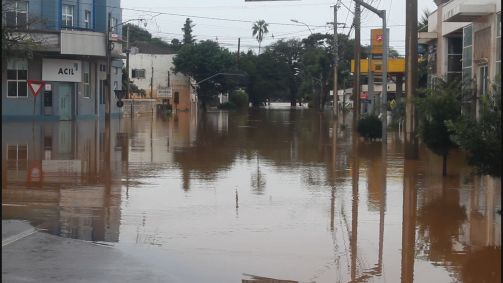 Destruição provocada pela chuva em Lajeado, no Rio Grande do Sul