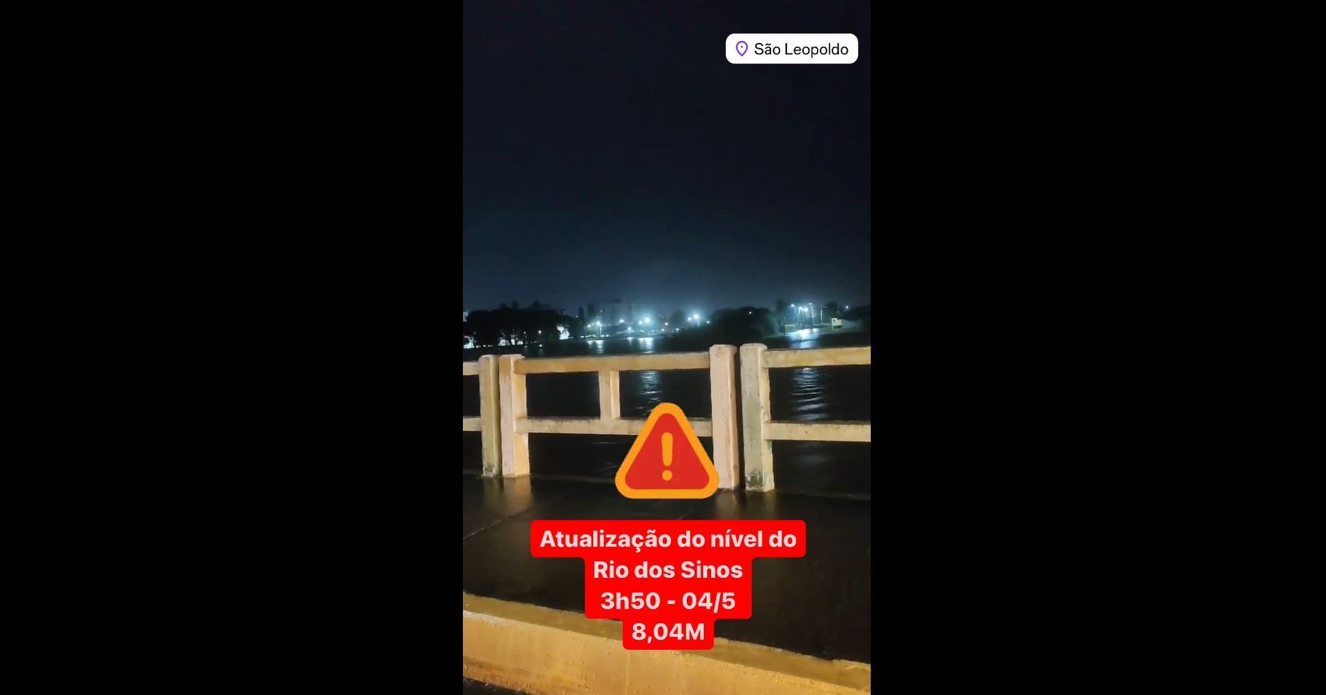 Alerta feito pela prefeitura de São Leopoldo (RS)