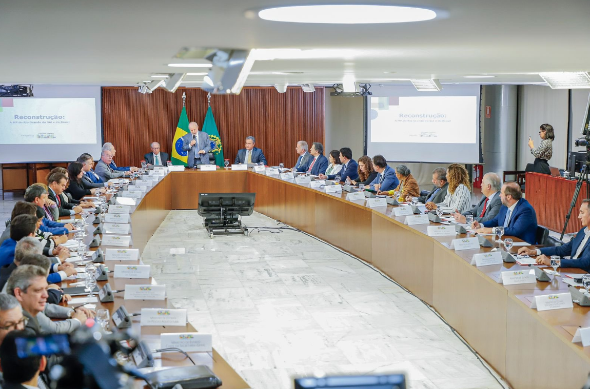 Reunião ministerial comandada pelo presidente Luiz Inácio Lula da Silva (PT)