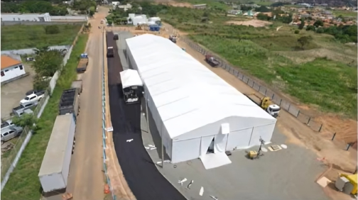 Modelo de como serão as cidades provisórias no Rio Grande do Sul