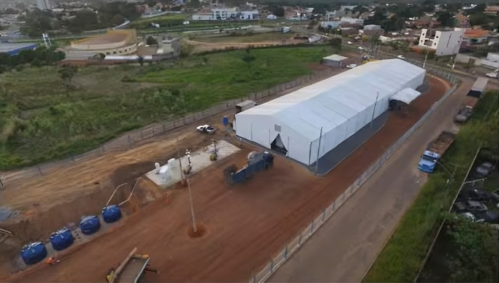 Modelo de como serão as cidades provisórias no Rio Grande do Sul