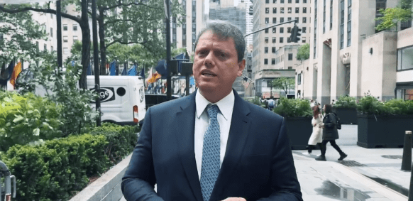 O governador de São Paulo, Tarcísio de Freitas (Republicanos), em Nova York