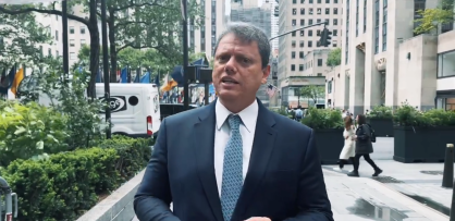 O governador de São Paulo, Tarcísio de Freitas (Republicanos), em Nova York
