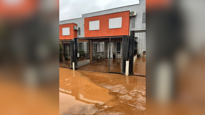 Casa de Bruno Cavalheiro, morador de Lajeado, depois que a água abaixou / Reprodução