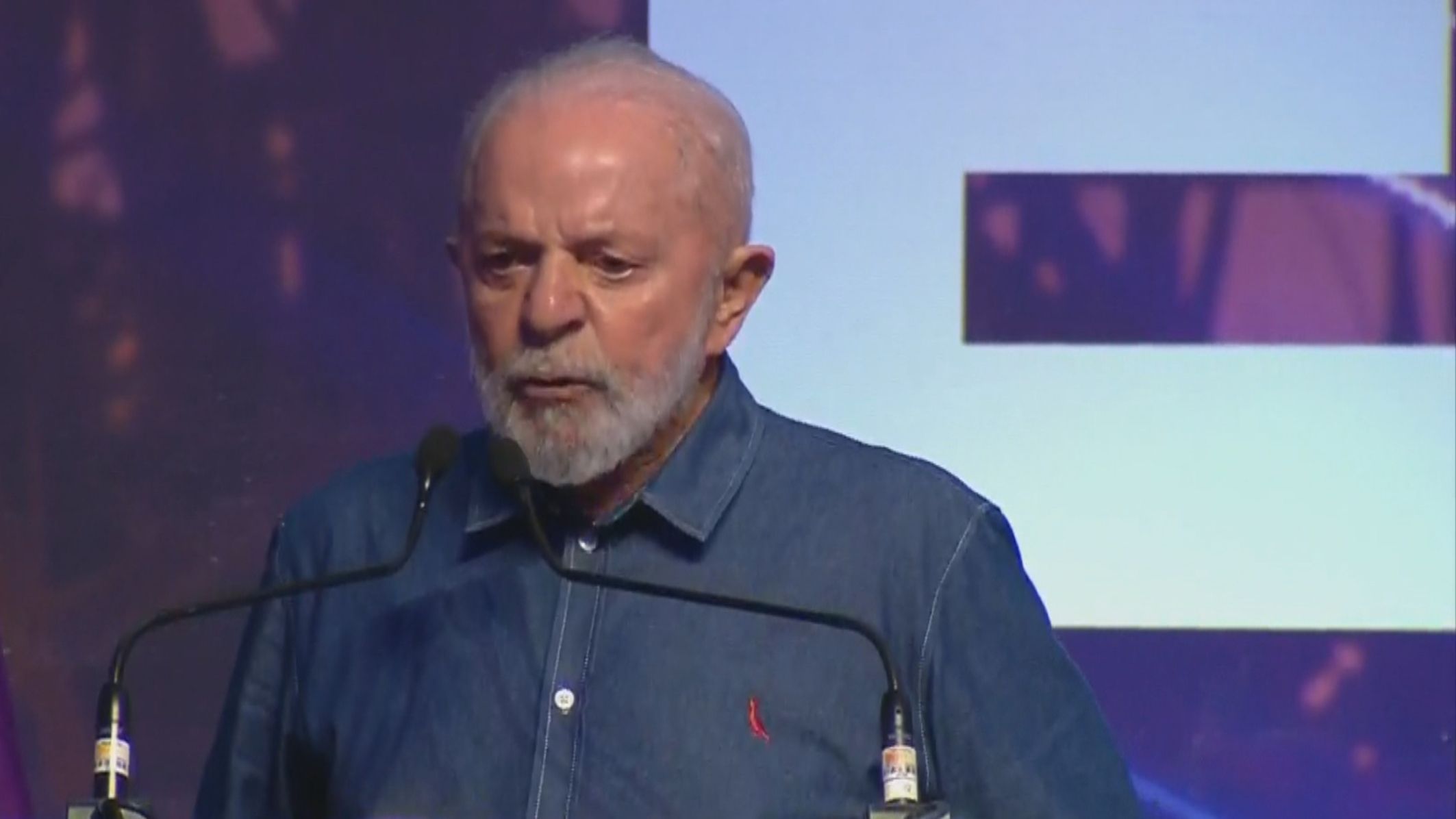 Presidente Luiz Inácio Lula da Silva (PT) durante um discurso, em Guariba, em São Paulo, em 24 de maio de 2024