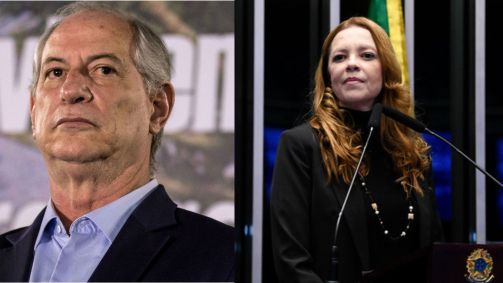 Montagem com o ex-governador do Ceará Ciro Gomes e a senadora Janaína Farias (PT-CE)