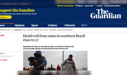 Enchentes mortais no Rio Grande do Sul são destaque na imprensa internacional