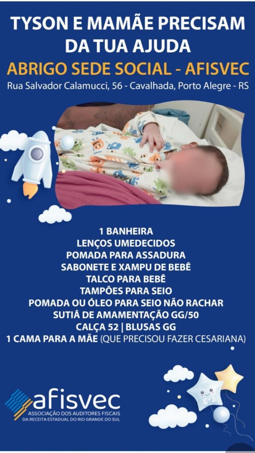 Pedidos de donativos para bebê nascido após resgate de mãe / Divulgação