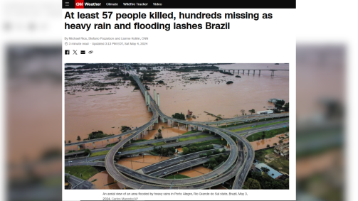CNN Internacional repercute enchentes no Rio Grande do Sul