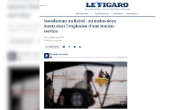 Le Figaro repercute enchentes no Rio Grande do Sul