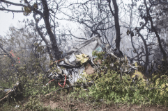 Imagem de destroços em local onde helicóptero com presidente do Irã teria caído, segundo agência WANA