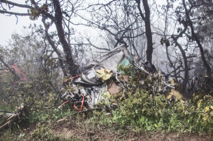 Imagem de destroços em local onde helicóptero com presidente do Irã teria caído, segundo agência WANA