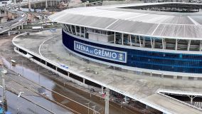 Após semanas, água baixou na região da Arena do Grêmio, em Porto Alegre (RS)