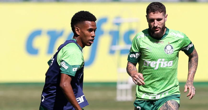 Estêvão e Zé Rafael, jogadores do Palmeiras