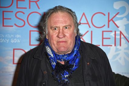 Ator francês Gérard Depardieu comparece à estreis de "Umami (Der Geschmack der kleinen Dinge)" no Cinema Paris, em 12 de janeiro de 2023, em Berlim, Alemanha.