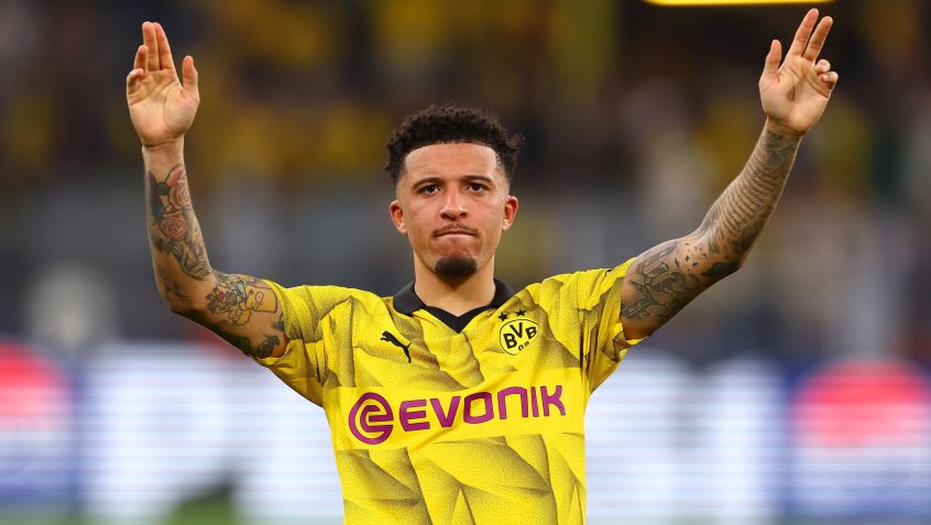 Jadon Sancho defende o Borussia Dortmund desde janeiro, emprestado pelo Manchester United | Chris Brunskill/Fantasista/Getty Images