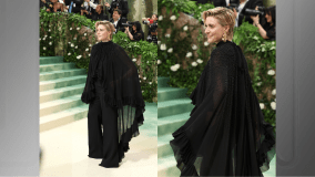 Greta Gerwig, diretora do filme &quot;Barbie&quot;, no Met Gala 2024