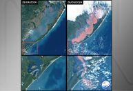 Enchentes no RS: satélite registra chegada de mancha de sedimentos ao oceano; veja