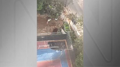 Cratera que surgiu em área onde são feitas as obras da linha 6-laranja do Metrô de São Paulo