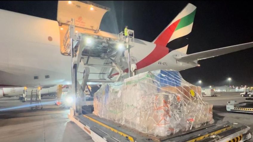 Avião dos Emirados Árabes Unidos com doações ao RS chega neste sábado (18) em São Paulo. / Itamaraty Brasil