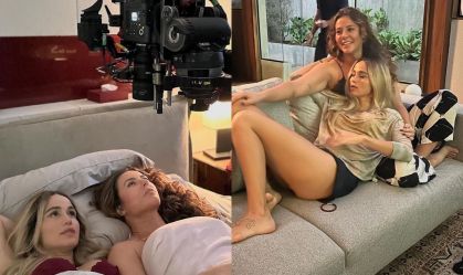 Após beijo, Paolla Oliveira mostra bastidores de "Justiça 2" com Nanda Costa
