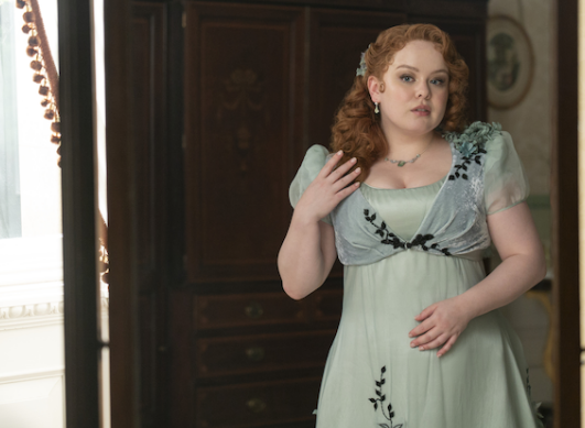 Na terceira temporada de "Bridgerton", a personagem Penelope Featherington (Nicola Coughlan) passa por uma transformação de visual / LIAM DANIEL/NETFLIX