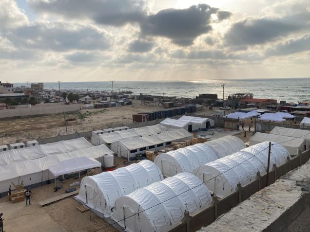 Hospital de Campanha da Cruz Vermelha em Rafah, na Faixa de Gaza / Divulgação Cruz Vermelha