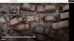 Reuters repercute enchentes no Rio Grande do Sul