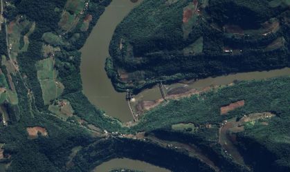 Imagem de satélite da usina 14 de Julho, no Rio Grande do Sul, antes do colapso