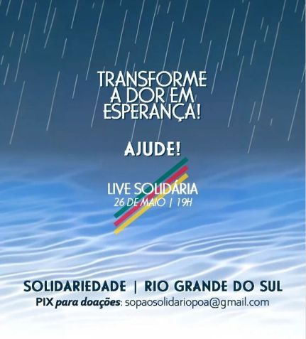 Live solidária pelo RS será realizada neste domingo (26) / Reprodução/redes sociais
