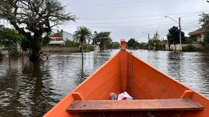 Enchente na cidade de Pelotas, no Rio Grande do Sul