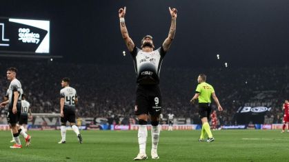 Yuri Alberto comemora gol contra o América-RN na Neo Química Arena