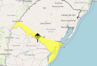 Novo alerta no RS: previsão de chuva com vento e granizo para o extremo sul do estado