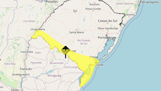 Mapa do Inmet mostra área sob alera; / Reprodução/Inmet