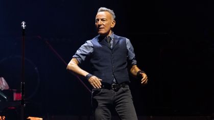 Bruce Springsteen & The East Street Band durante show em Cardiff, no País de Gales, em 5 de maio