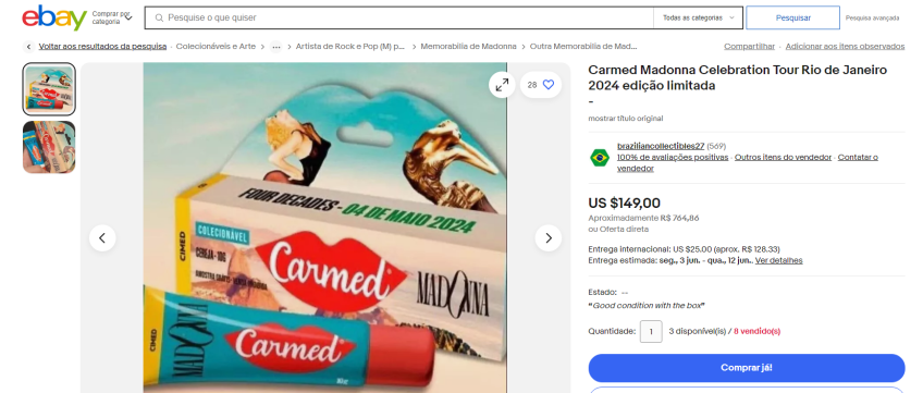Carmed Madonna também está à venda no eBay / Reprodução/ebay