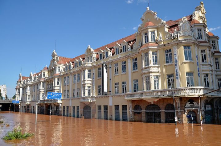 Região central de Porto Alegre durante a enchente de 1941 / Donaldo Hadlich/Código 19/Estadão Conteúdo