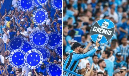 Cruzeiro e Grêmio são os clubes de torcidas mais concentradas em uma só região do país