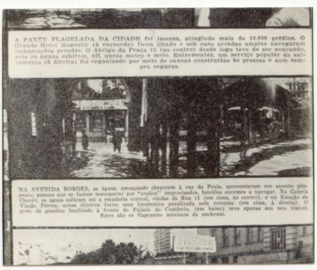 Reportagem da época sobre a enchente de 1941 em Porto Alegre (RS) / Acervo/UFRGS