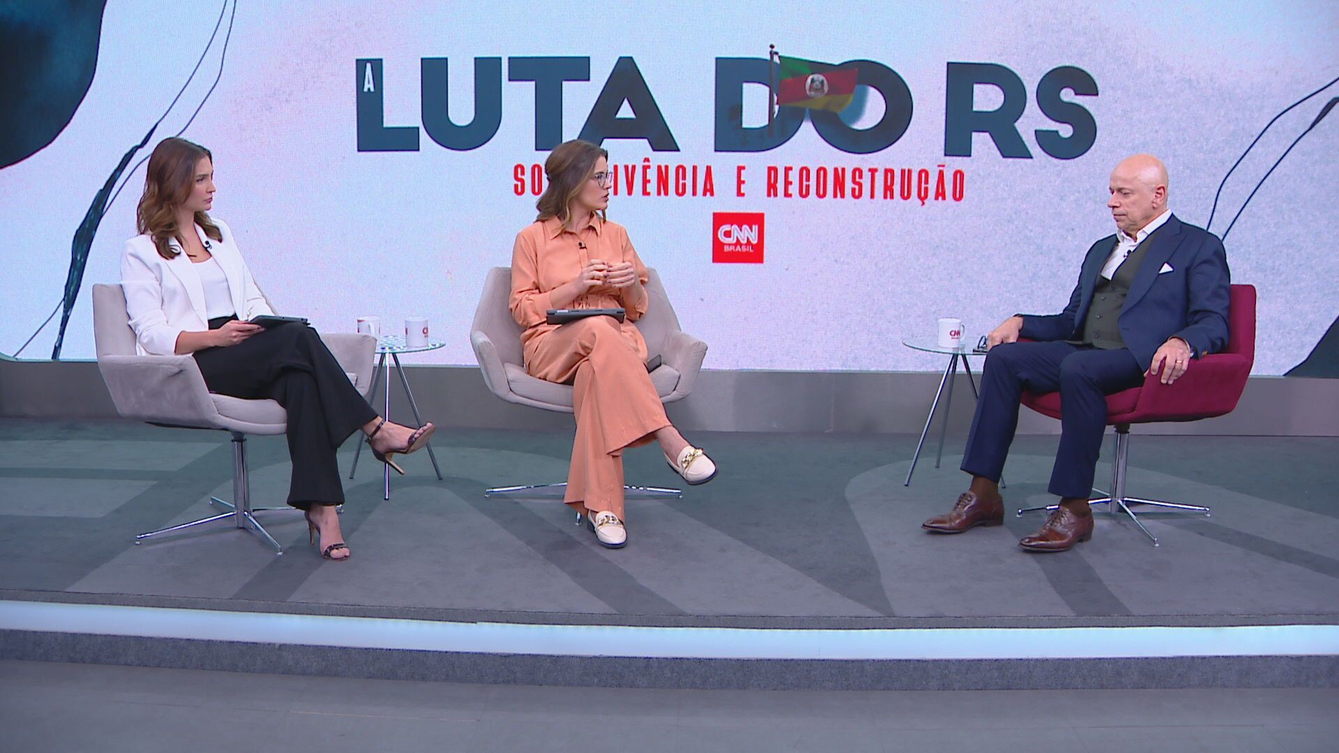 Especial “A Luta do RS: Sobrevivência e Reconstrução”, com Elisa Veeck, Muriel Porfiro e Leandro Karnal / Divulgação/CNN Brasil