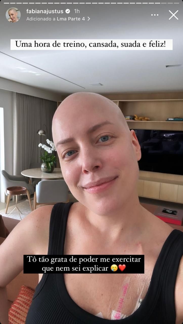 Fabiana Justus comemorou após um treino neste sábado (18) / Reprodução/Instagram