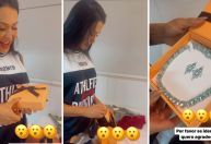 Gracyanne Barbosa ganha buquê de flor e joias de admirador secreto