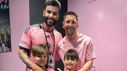 Gusttavo Lima levou os filhos para conhecerem Lionel Messi
